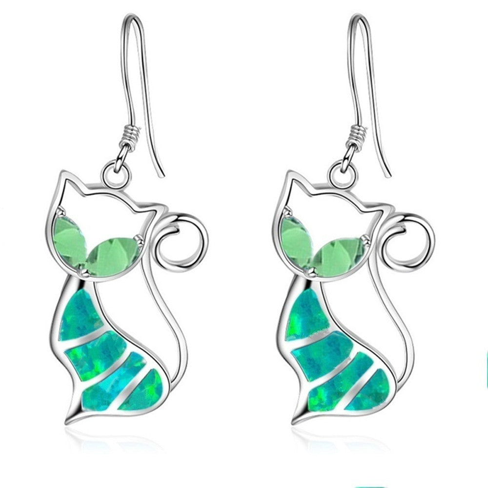 Kreative Katze Opal Ohrringe