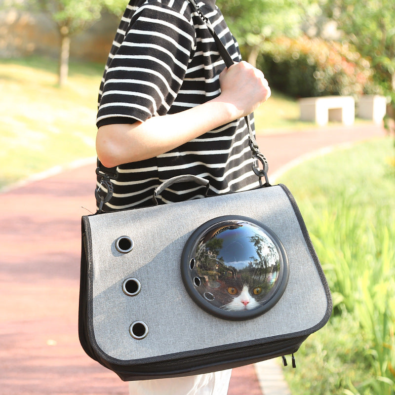 Faltbarer Katzenrucksack mit atmungsaktivem Netzdesign