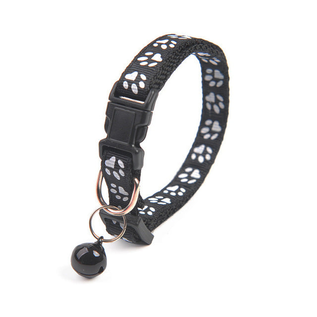 Buntes verstellbares Katzenhalsband mit Pfotenabdruck-Design