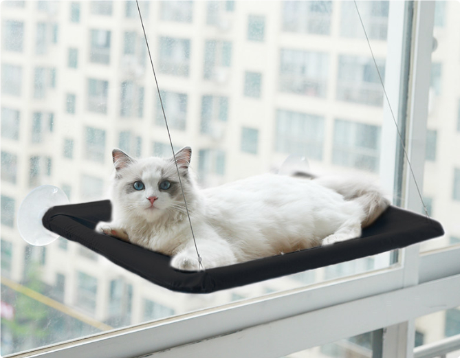 Katzenfenster-Hängematte mit Streu-Sauger