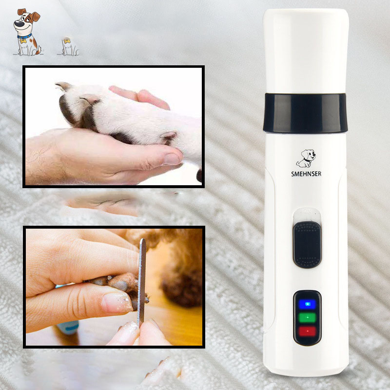 Elektrischer Haustier-Nagelpolierer Maniküre USB-Ladung Nagelklipper für Katzen und Teddybären Nagelscheren Reinigungszubehör