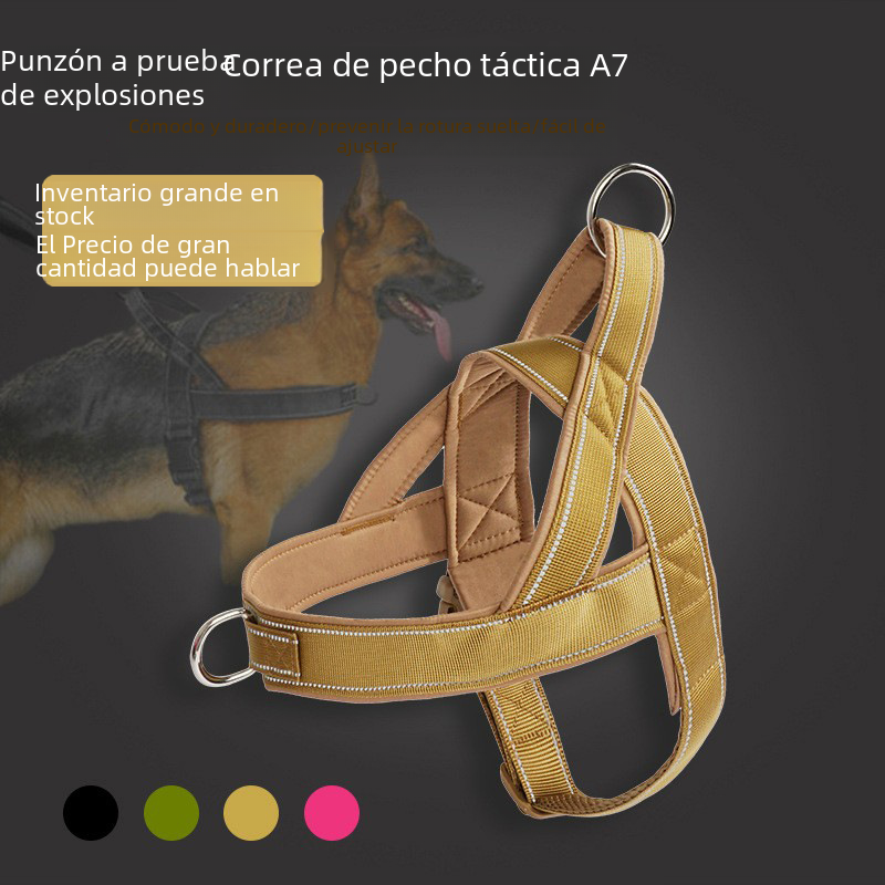 2024 Tactical Nylon Dog Harness with Leash (Medium/Large)