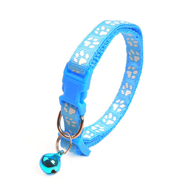 Buntes verstellbares Katzenhalsband mit Pfotenabdruck-Design