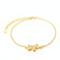 Gold Hunde-Armbandset mit Zirkon