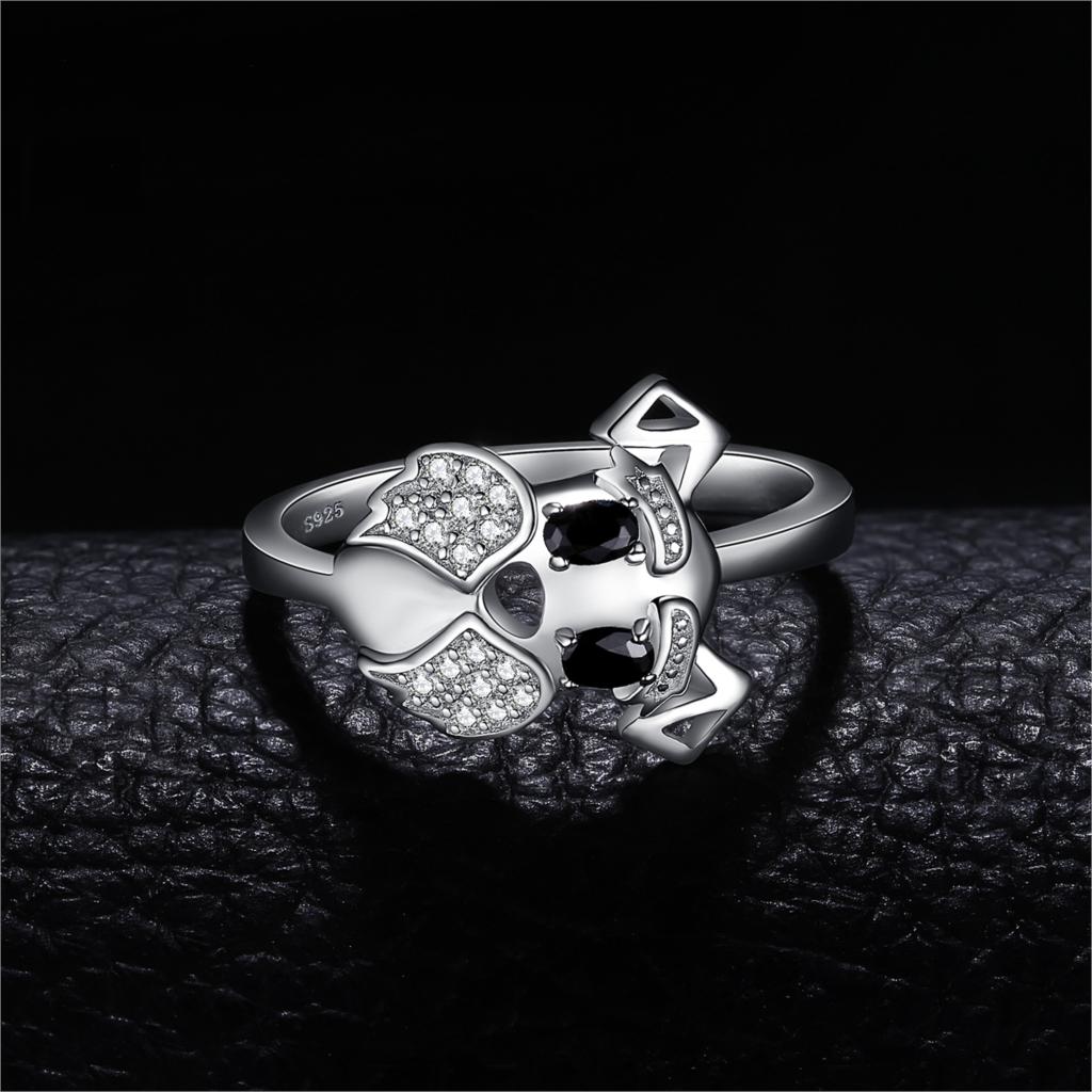 S925 Silber Süßes Hund Schmuckset: Halskette, Ohrringe, Ring