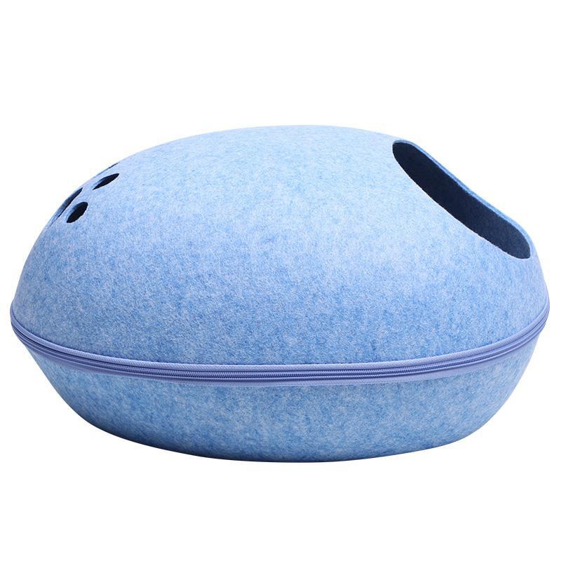 Waschbare Filz-Katzenhöhle mit halboffenem Design