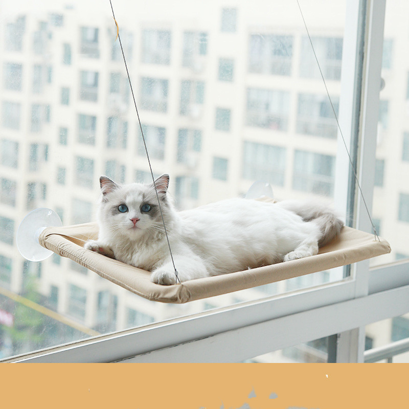 Katzenfenster-Hängematte mit Streu-Sauger