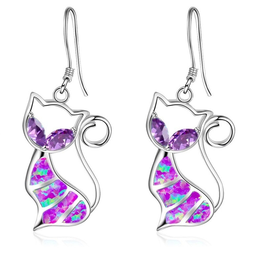 Kreative Katze Opal Ohrringe
