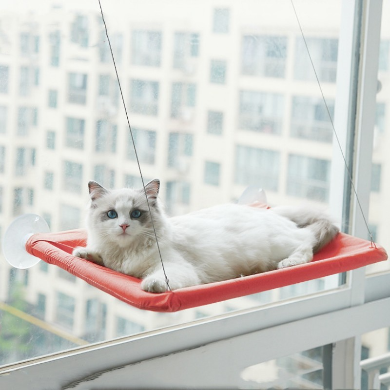 Katzenfenster-Hängematte mit Streu-Sauger