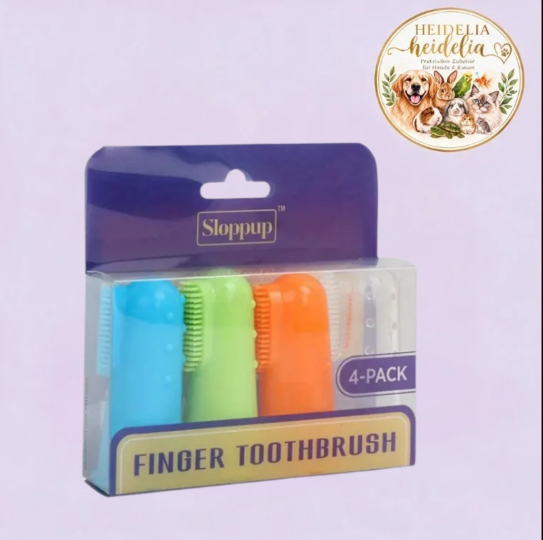 Katzen- und Hunde Fingerling-Zahnbürste für Mundpflege
