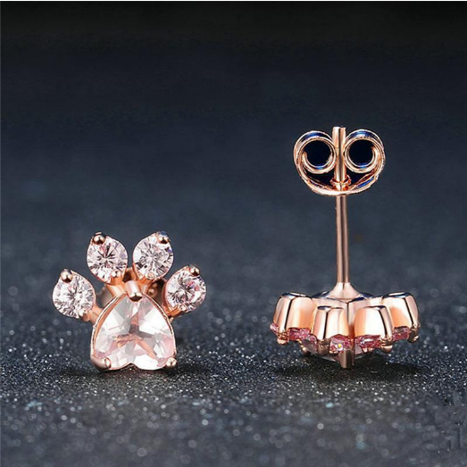 S925 Silber Natürliche Rosenquarz Ohrringe