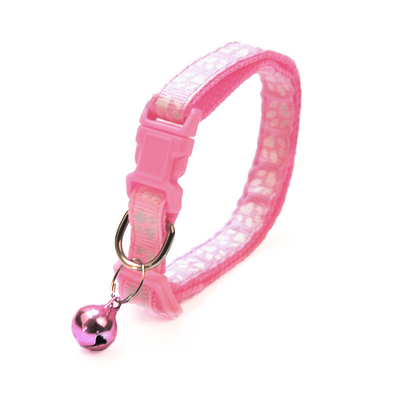 Buntes verstellbares Katzenhalsband mit Pfotenabdruck-Design