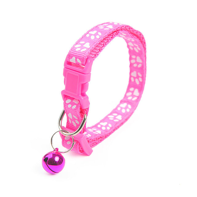 Buntes verstellbares Katzenhalsband mit Pfotenabdruck-Design