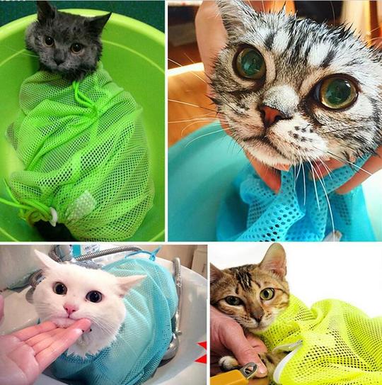 Katzen-Badebeutel für Krallenschneiden und Ohrreinigung
