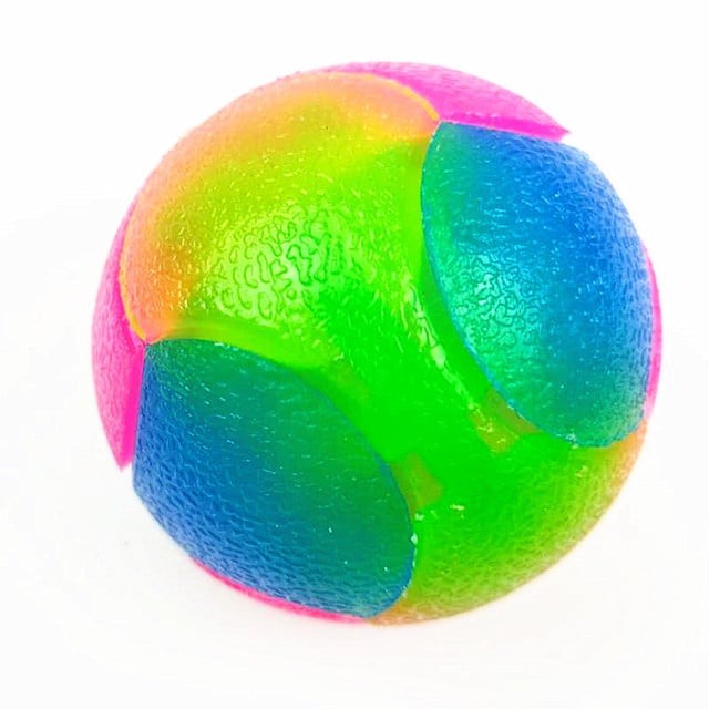 Leuchtender, hochelastischer Tricolor-Spielball