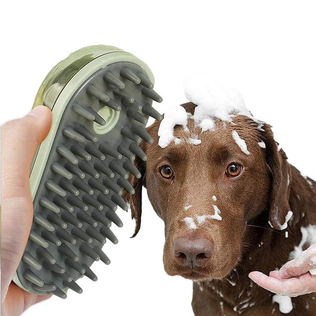 Silikon Badebürste für Hunde mit Shampoo-Spender