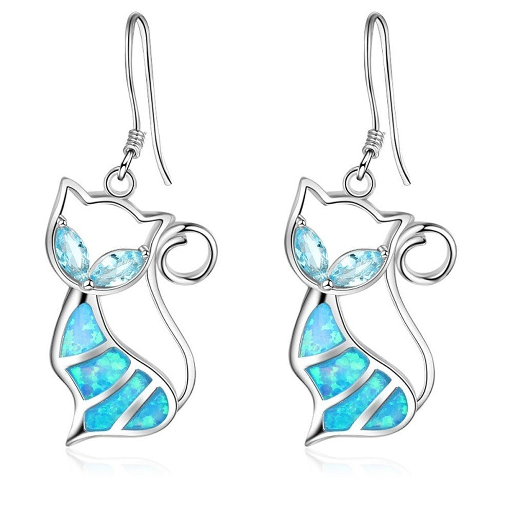 Kreative Katze Opal Ohrringe