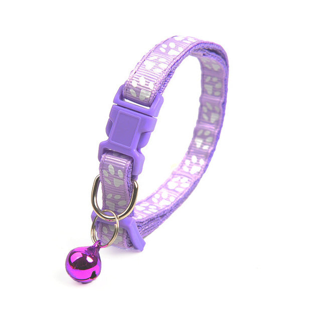 Buntes verstellbares Katzenhalsband mit Pfotenabdruck-Design