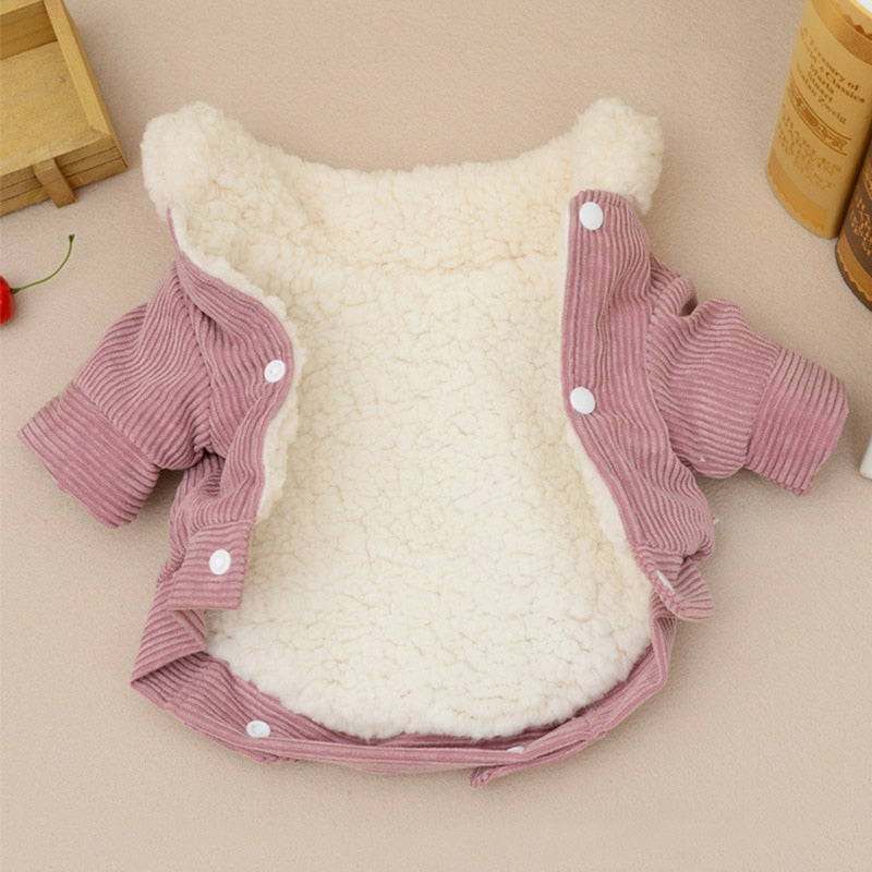 Neue Lammfleece-Jacke für Haustiere - Cordhundemantel