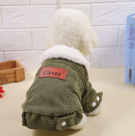 Neue Lammfleece-Jacke für Haustiere - Cordhundemantel