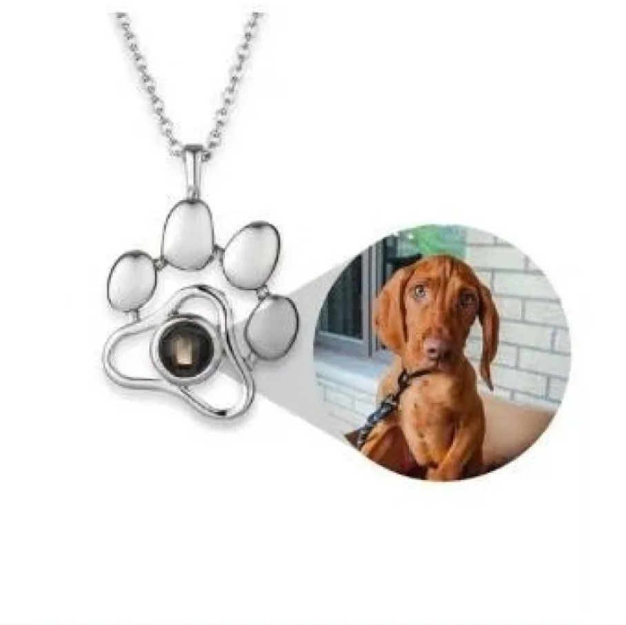 Ich liebe dich Projektionshalskette – Katzenpfote & Hundemarke