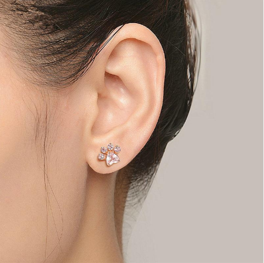 S925 Silber Natürliche Rosenquarz Ohrringe