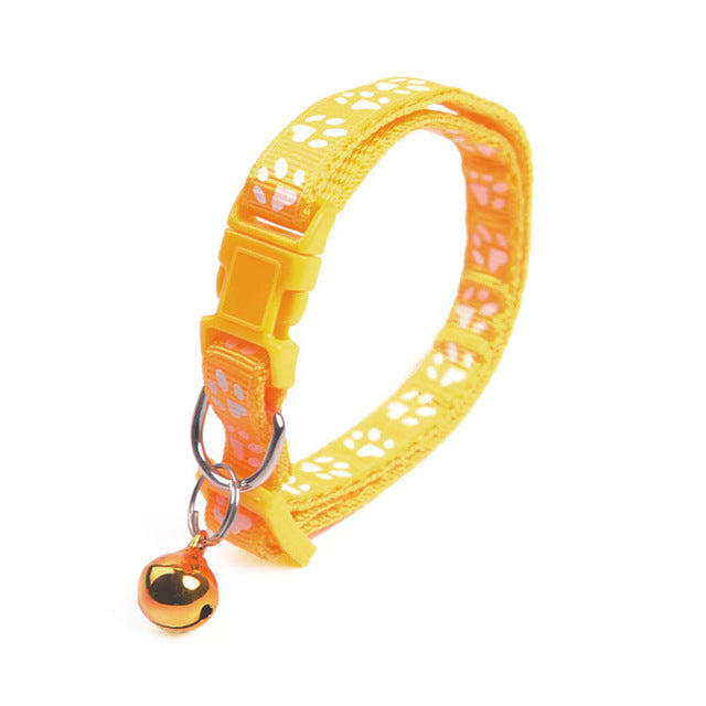 Buntes verstellbares Katzenhalsband mit Pfotenabdruck-Design