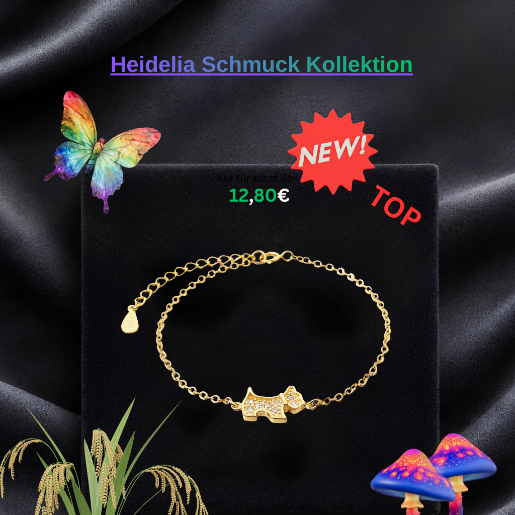 Gold Hunde-Armbandset mit Zirkon