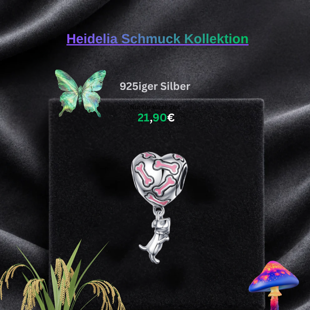 925 Silber Herzförmige Hund DIY Schmuckperle