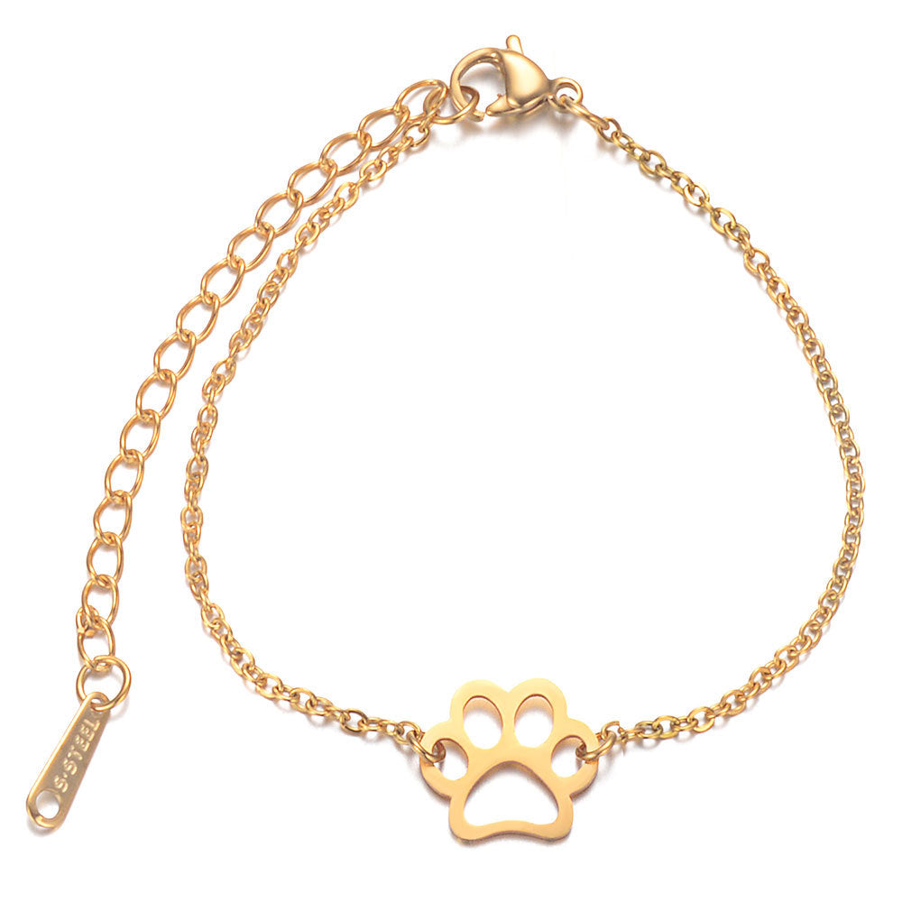 Edelstahl Armband mit Hundepfoten-Design