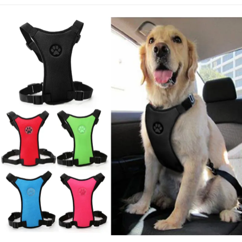 Hundezubehör Atmungsaktive Mesh Brustgeschirre Autositze für die Sicherheit des Hundes