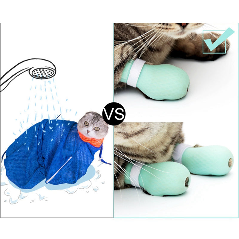 Verstellbare Katzenpfotenschutzstiefel für Baden & Pflege