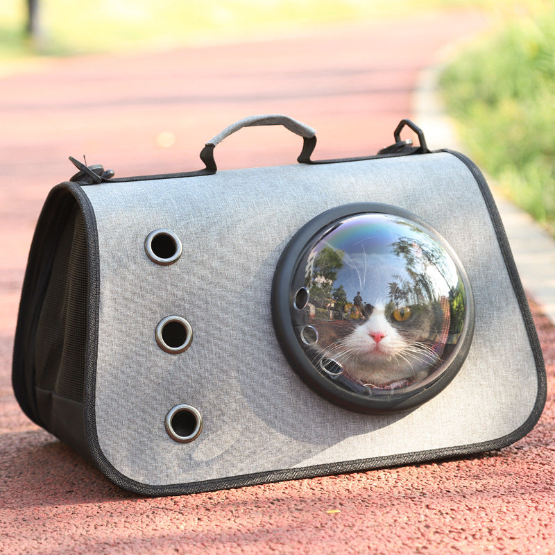 Faltbarer Katzenrucksack mit atmungsaktivem Netzdesign
