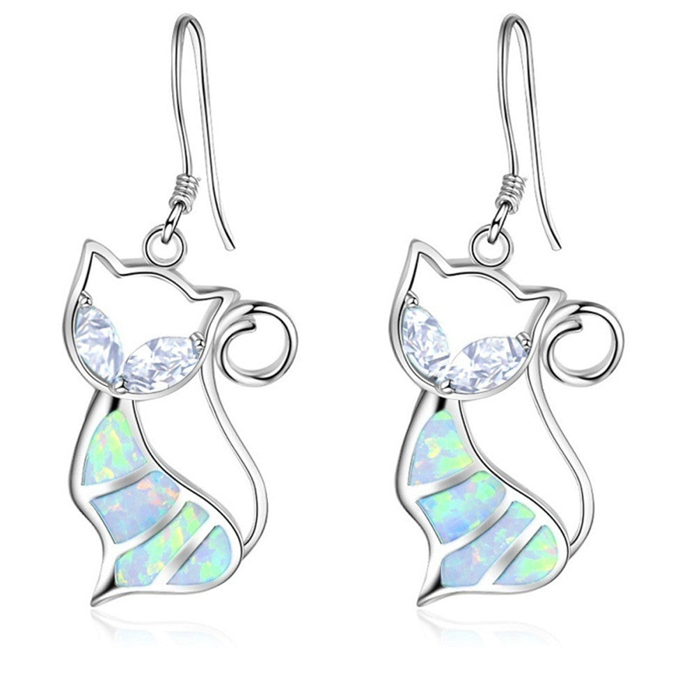 Kreative Katze Opal Ohrringe