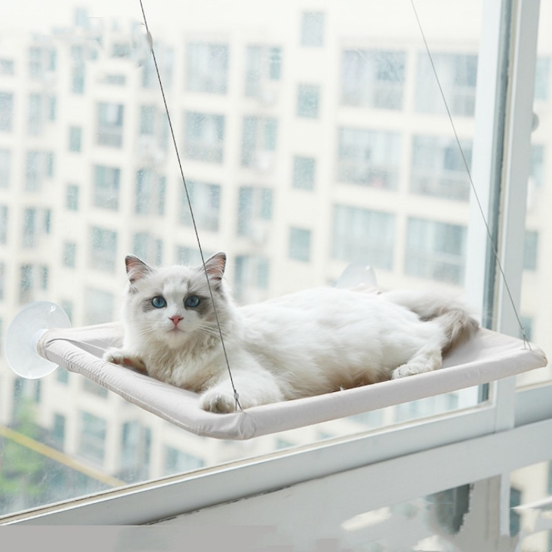 Katzenfenster-Hängematte mit Streu-Sauger