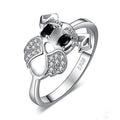 S925 Silber Süßes Hund Schmuckset: Halskette, Ohrringe, Ring