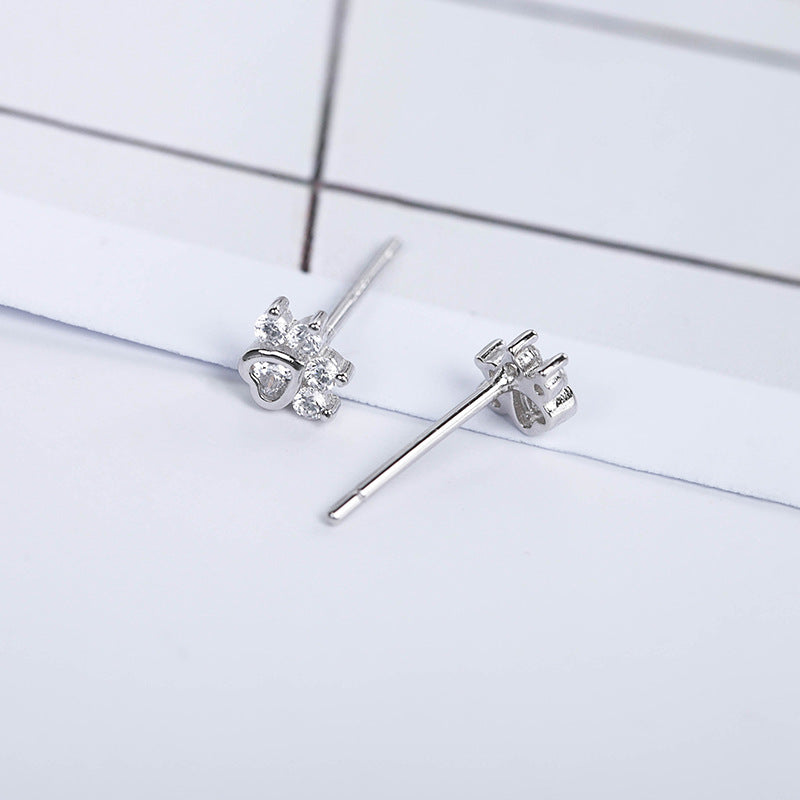 S925 Silber Pfotenabdruck Ohrstecker