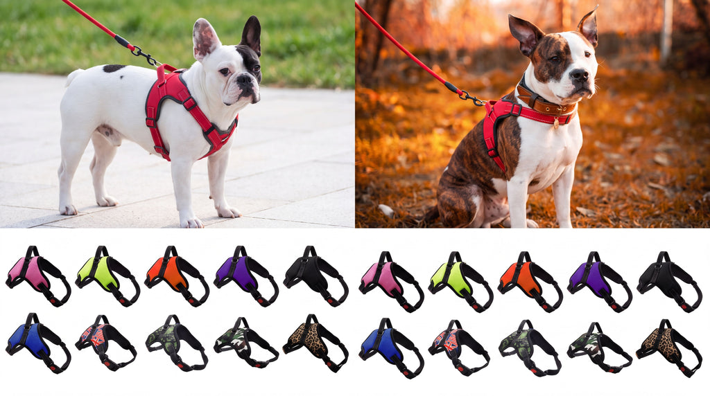 Einstellbares Hundegeschirr und reflektierendes Leinenset