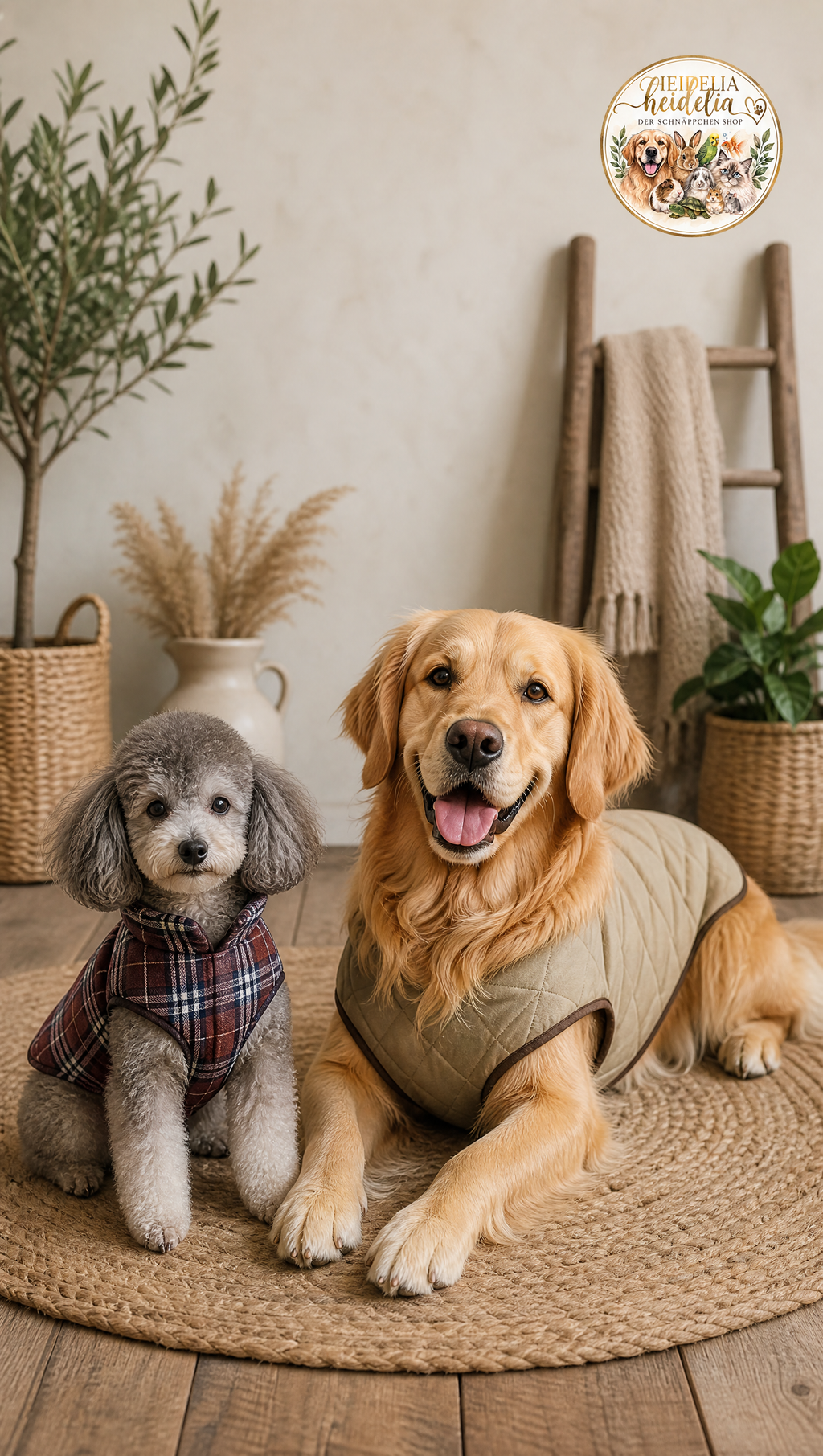 Wasserdichte und wendbare karierte Hundeweste