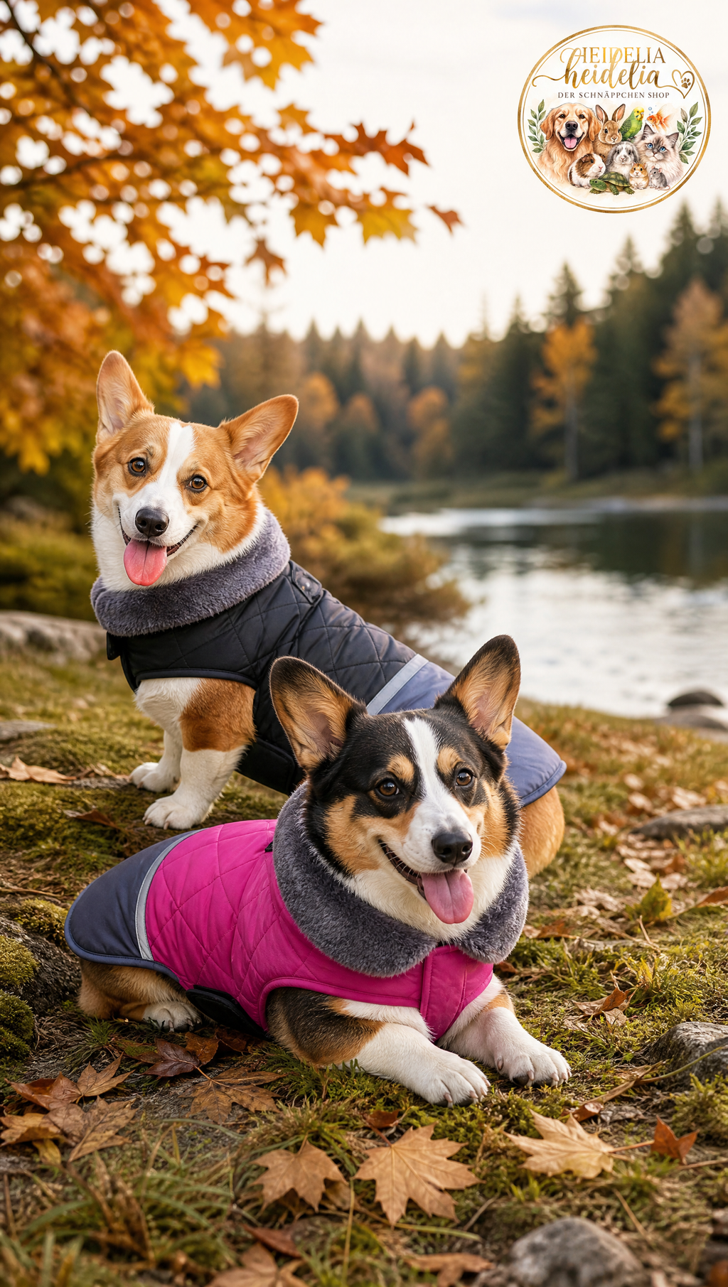 Wasserdichter, Wendbarer Hundemantel mit Pelzkragen