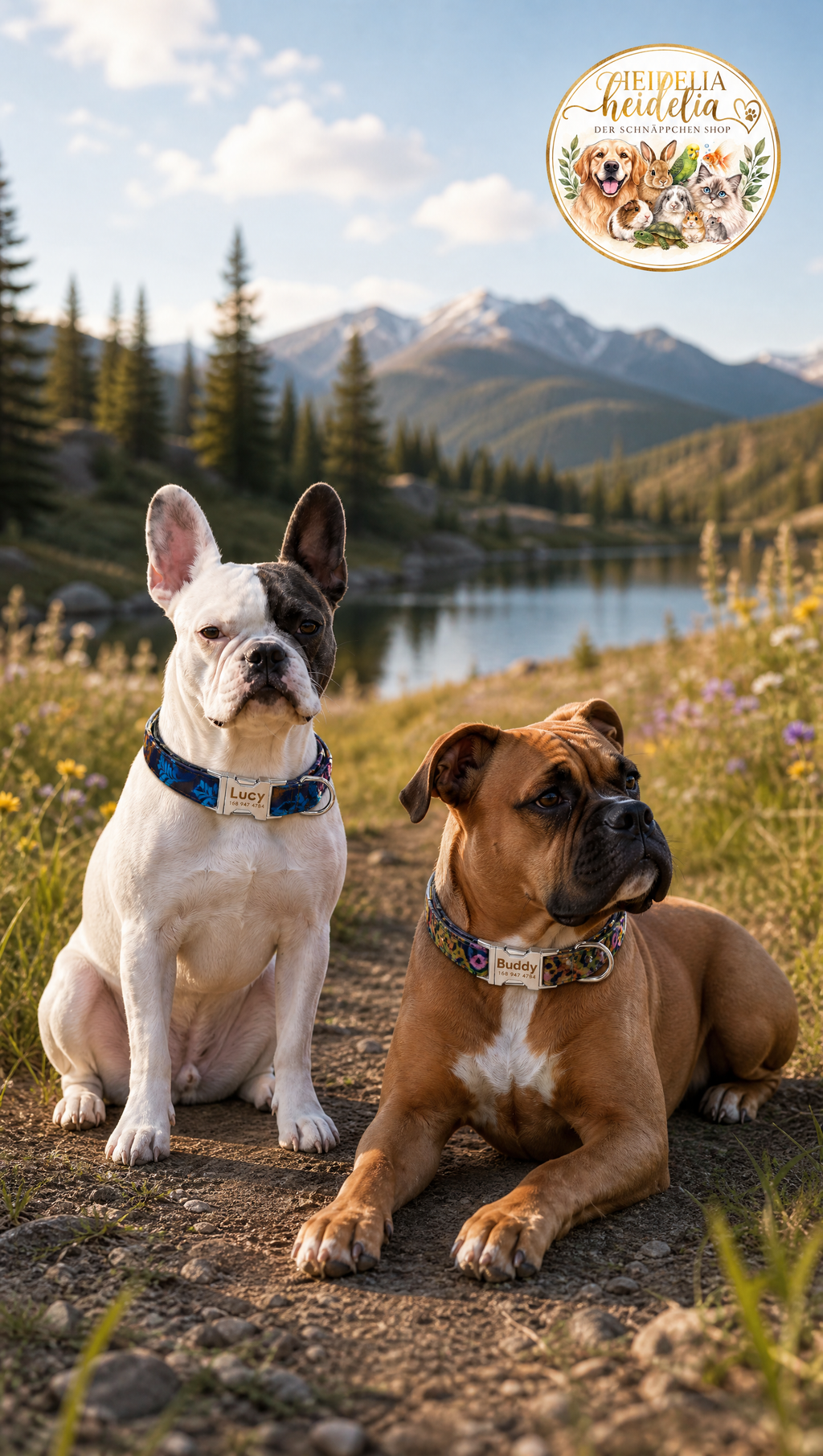 Individuelles Anti-Verlust Hundehalsband mit Anhänger und Leine
